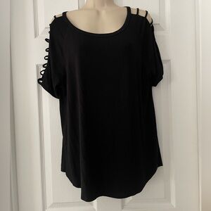 August Silk Black Top
